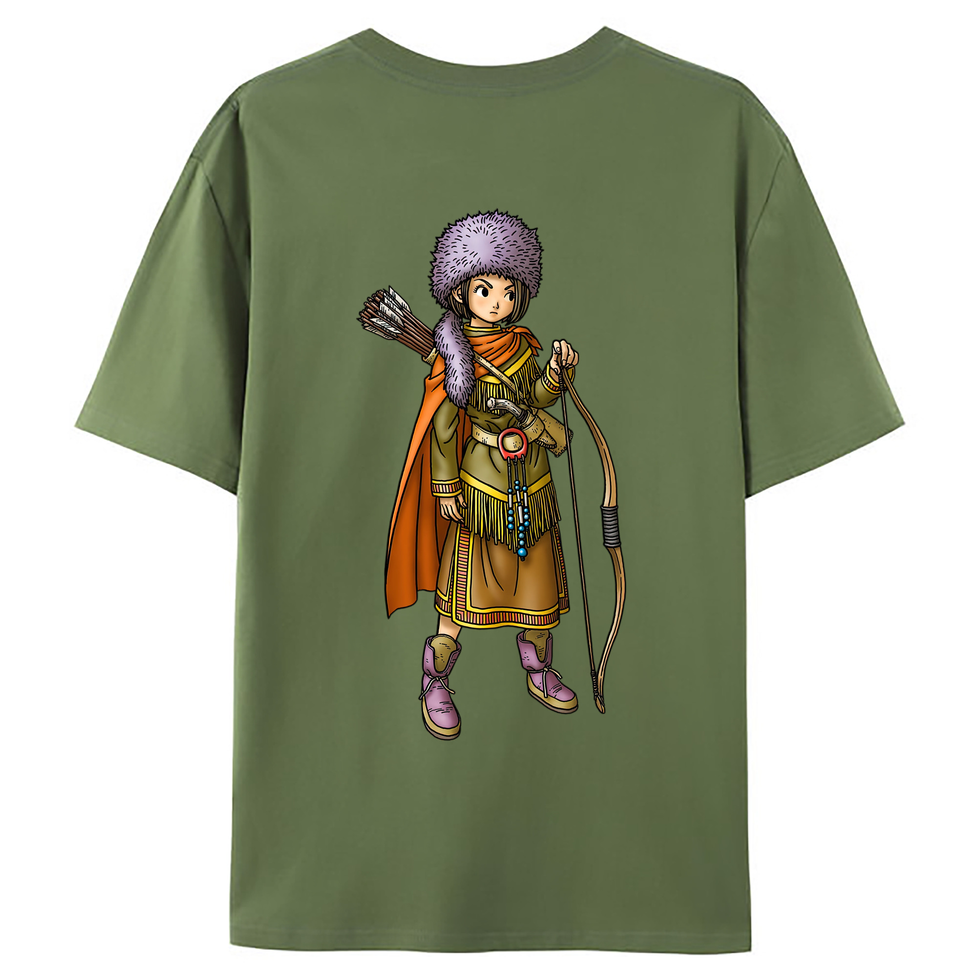 （画像用） ドラゴンクエスト Doragon Kuesuto Dragon Quest 綿100％ メンズ半袖Tシャツ（バックプリント） 通気性